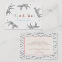 Little Tiger Grey Baby shower Bedankt