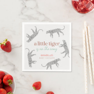 Little Tiger Modern grijs Baby shower Servet
