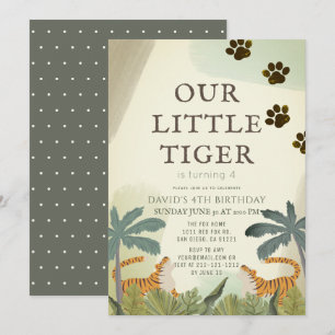Little Tiger Safari Oerwoud Kids Birthday Kaart