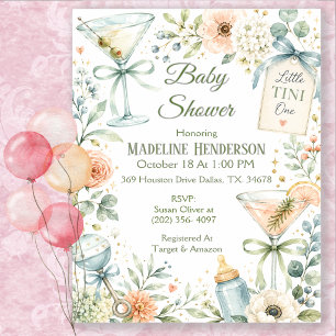 Little Tini One Martini Baby Shower Kaart