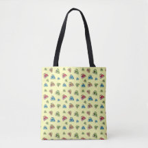 Little Tractors Canvas tas, Lemon