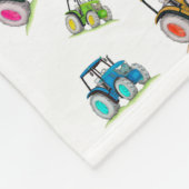 Little Tractors Fleece Blanket, White (Hoek)