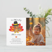 Little Turkey 1st Birthday Invitation Kaart (Staand voorkant)