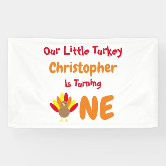 Little Turkey 1st Birthday Spandoek (Horizontaal)