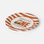 Little Turkey Gobble Thanksgiving 1st Birthday Papieren Bordje (Gekanteld)