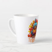 Little Turkey – Schattigee kleurrijke Cartoon stij Latte Mok (Linkerhoek)