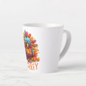 Little Turkey – Schattigee kleurrijke Cartoon stij Latte Mok (Rechterhoek)