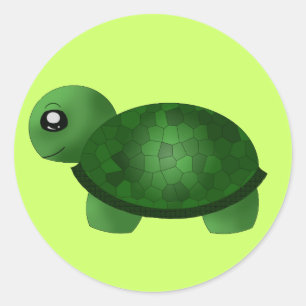 "Little Turtle"-Stickers/Envelope-zegels Ronde Sticker