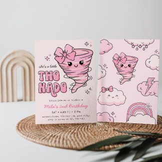 Little Twonado Pink Tornado 2nd Birthday Kaart