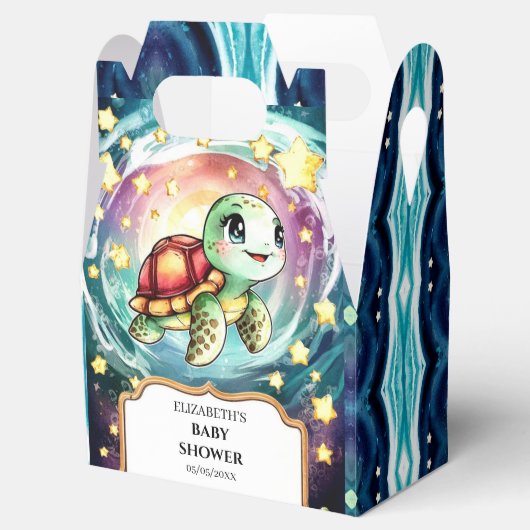 Little Under the Zee Turtle Baby shower Bedankdoosjes (Geopend)