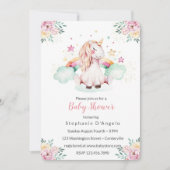Little Unicorn Baby shower Invitation Kaart (Voorkant)
