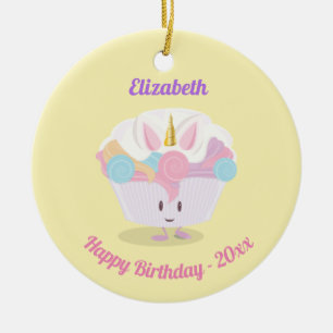Little Unicorn Cupcake Versiering Keramisch Ornament