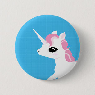 Little Unicorn met Roze mane button badge