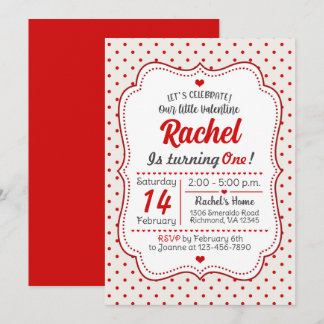 Little Valentijn First Birthday Invitation Kaart
