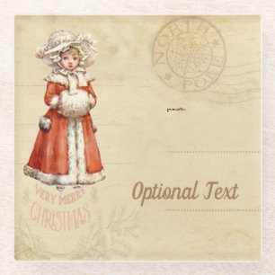 Little Victoriaans Caroler Custom Kerstmis Glazen Onderzetter