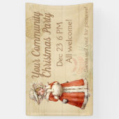 Little Victoriaans Caroler Custom Kerstmis Spandoek (Verticaal)