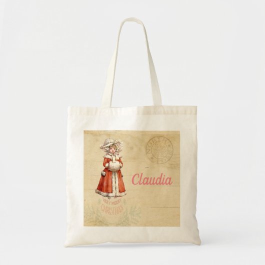 Little Victoriaans Caroler Custom Kerstmis Tote Bag (Voorkant)
