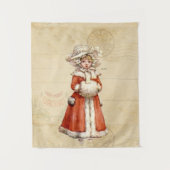 Little Victoriaans Caroler Custom Kerstmis Wandkleed (Voorkant)