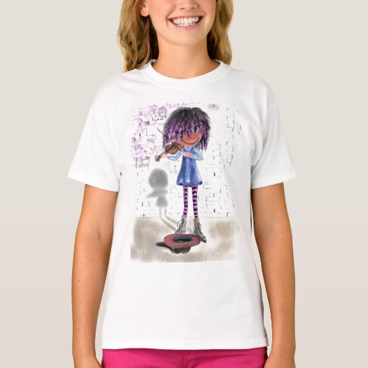 Little Violinist Girl T-Shirt (Devant)