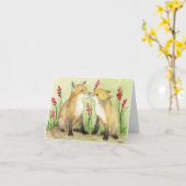 Little Vixens Kaart (Gele Bloem)