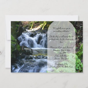 Little Waterfall Wedding Custom Invitation Kaart