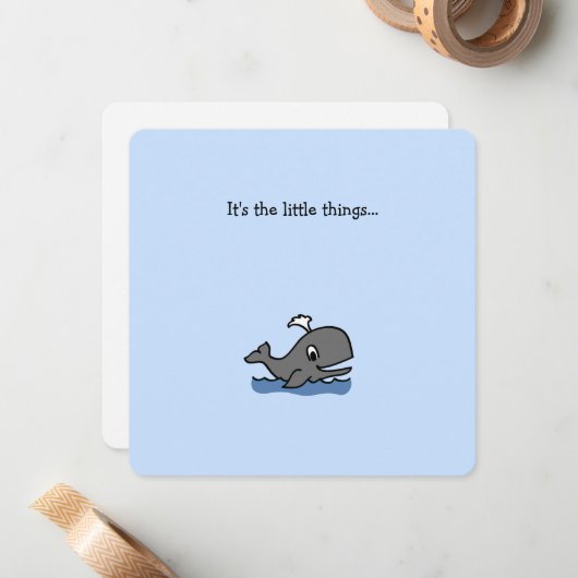 Little Whale Merci Carte de note (Devant/Arrière en situation)