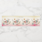 Little White Bird Floral Waterfles Etiket (Enkel label)