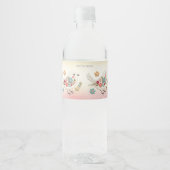 Little White Bird Floral Waterfles Etiket (Voorkant)
