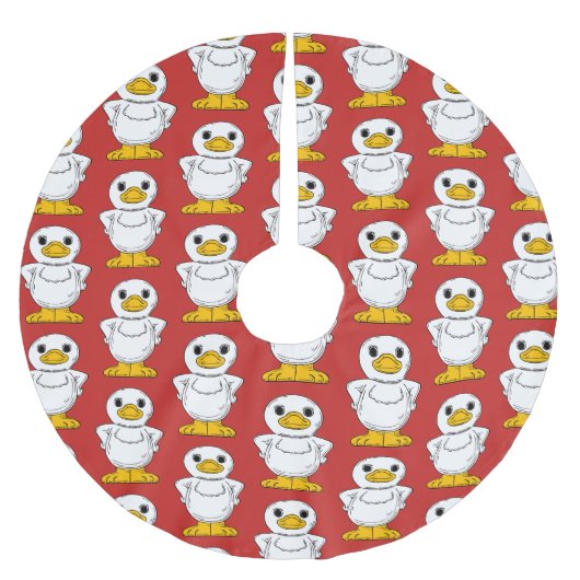 Little White Duck Standing Thunder_Cove Kerstboom Rok (Voorkant)