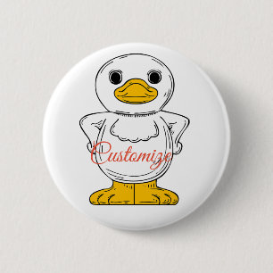 Little White Duck Standing Thunder_Cove Ronde Button 5,7 Cm