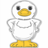 Little White Duck Standing Thunder_Cove Sticker (Voorkant)