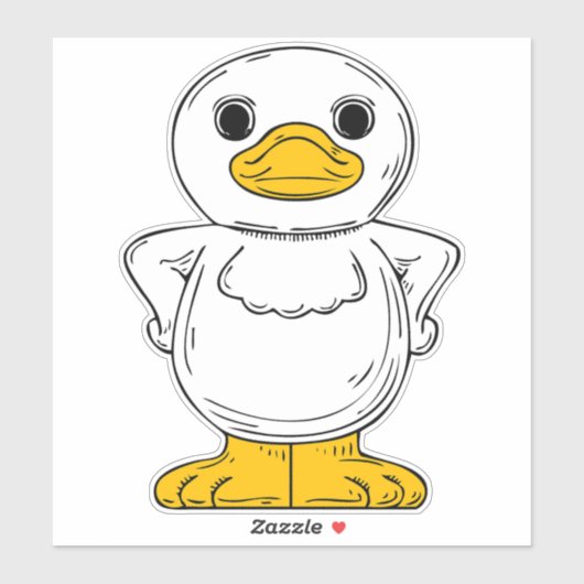Little White Duck Standing Thunder_Cove Sticker (Vel)