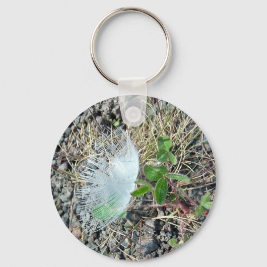 Little White Feather 1 Sleutelhanger (Voorkant)