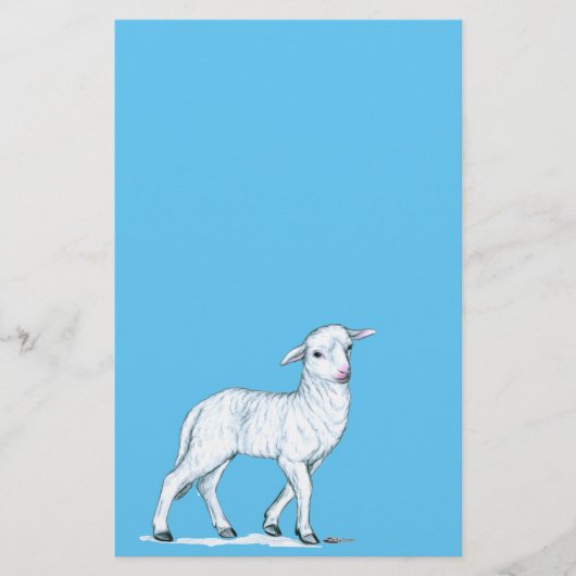 Little White Lamb Briefpapier (Voorkant)