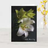 Little White Lily Poem Kaart (Gele Bloem)