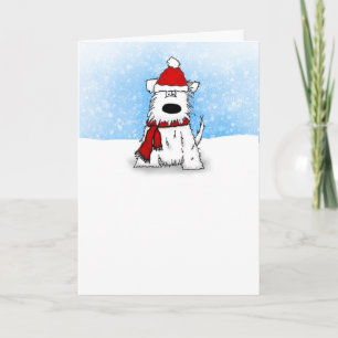Little White Puppy Dog Prettige feestdagen Card