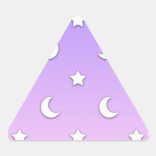 Little White Stars en Moons Pattern Driehoek Sticker