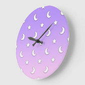 Little White Stars en Moons Pattern Grote Klok (Hoek)