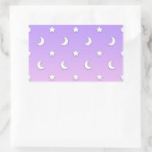 Little White Stars en Moons Pattern Rechthoekige Sticker (Tas)
