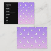 Little White Stars en Moons Pattern Visitekaartje (Voorkant / Achterkant)