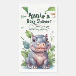 Little Wild One: Modern Floral Safari Baby shower Servet