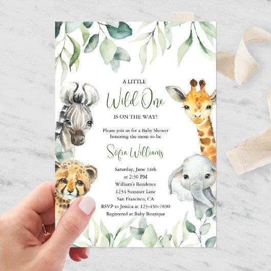 Little Wild One On the Way Invitation Baby shower