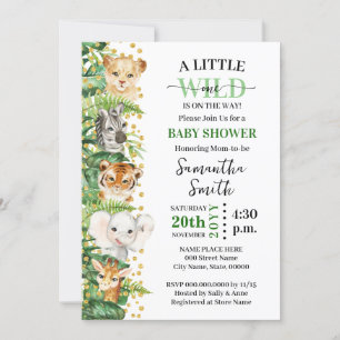 Little Wild One op Way Safari Animal Shower Kaart