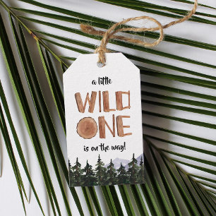 Little Wild One Rustic Woodland Baby shower Cadeaulabel