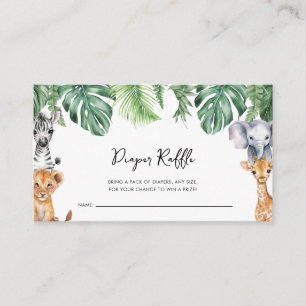 Little Wild One Safari Baby shower Luier Raffle Informatiekaartje