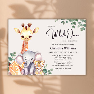Little Wild One Safari Dieren Baby shower Kaart