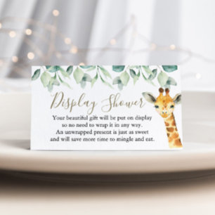 Little Wild One Safari Display Baby shower Informatiekaartje