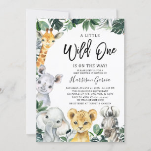 Little Wild One Safari Oerwoud Animals Baby shower Kaart