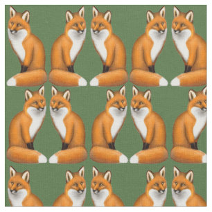 Little Wild Red Fox Fabric Stof
