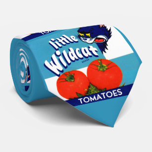 Little Wildcat tomaat krat label print Stropdas